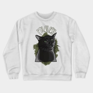 Black Cat Zoning Out Crewneck Sweatshirt